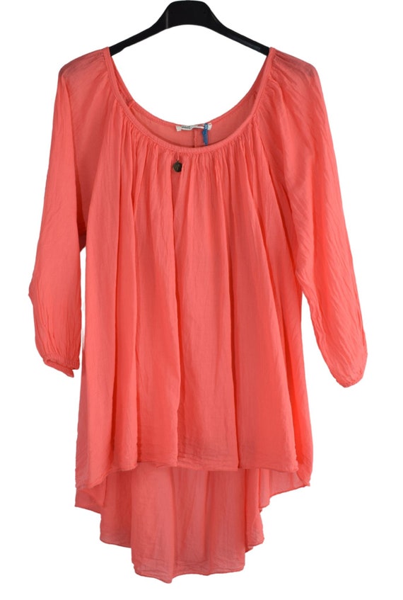 Dip hem smock top top