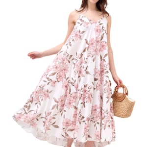 Ladies Italian Lagenlook Leafy Floral Sleeveless Maxi Long Summer Dress