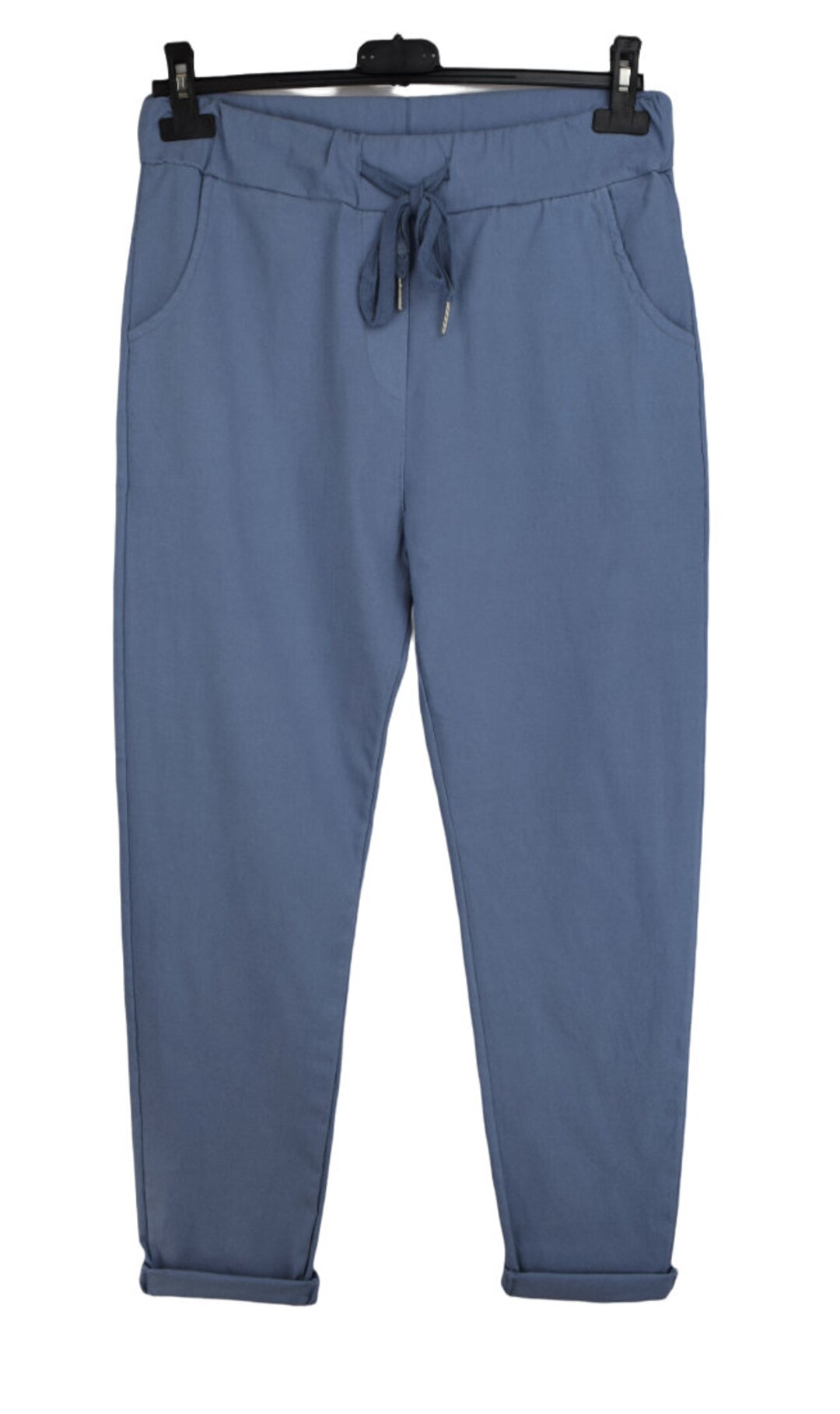 Shaposh Fashion®, pantaloni magici da donna, tinta unita, da yoga, da donna, stile italiano, da jogging, casual, elasticizzati, taglie forti 40-54, Acqua, 40-46 Shaposh Fashion®, pantaloni magici da donna, tinta unita, da yoga, da donna, stile italiano, da jogging, casual, elasticizzati, taglie forti 40-54, Acqua, 40-46