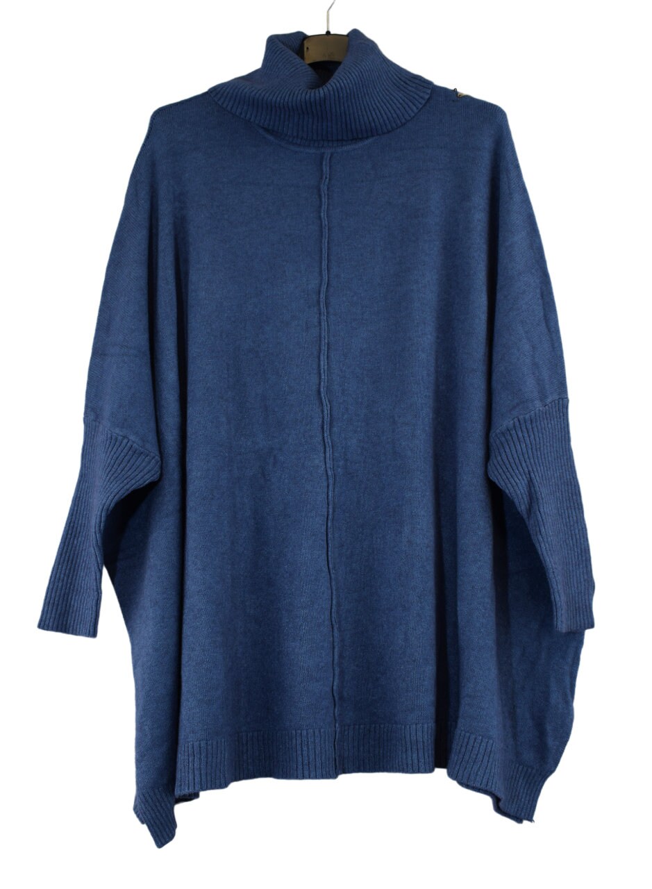 Maglione Oversize Collo Alto Grigio Souvenir - Scintille Store