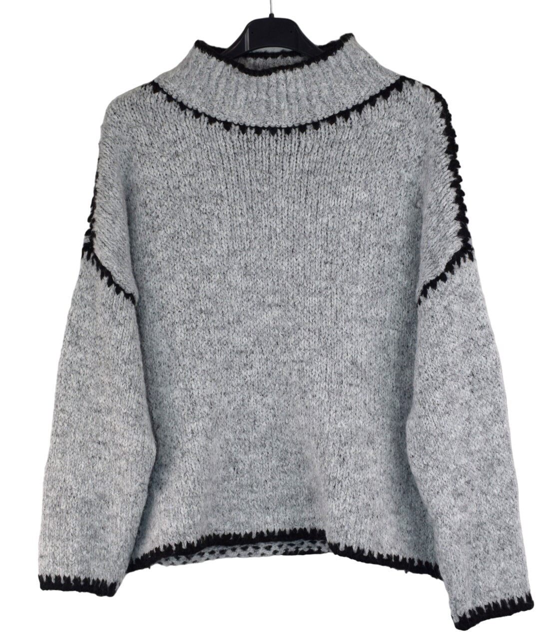 美品 is-ness × 1LDK KNITTED BIG SKIPPER PO High-Neck Alpaca-Knit Jumper - Blue - & Other Stories NO