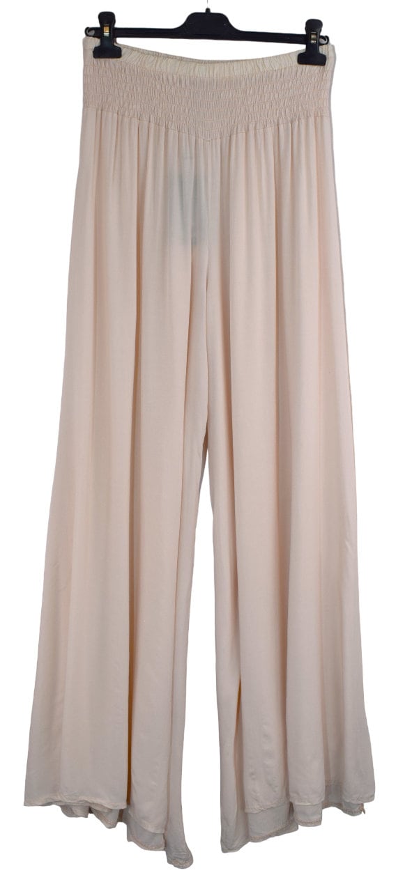 Elleven Women's Blue Solid Wide Leg Tencel Palazzo With Elasticated Waist main image 0