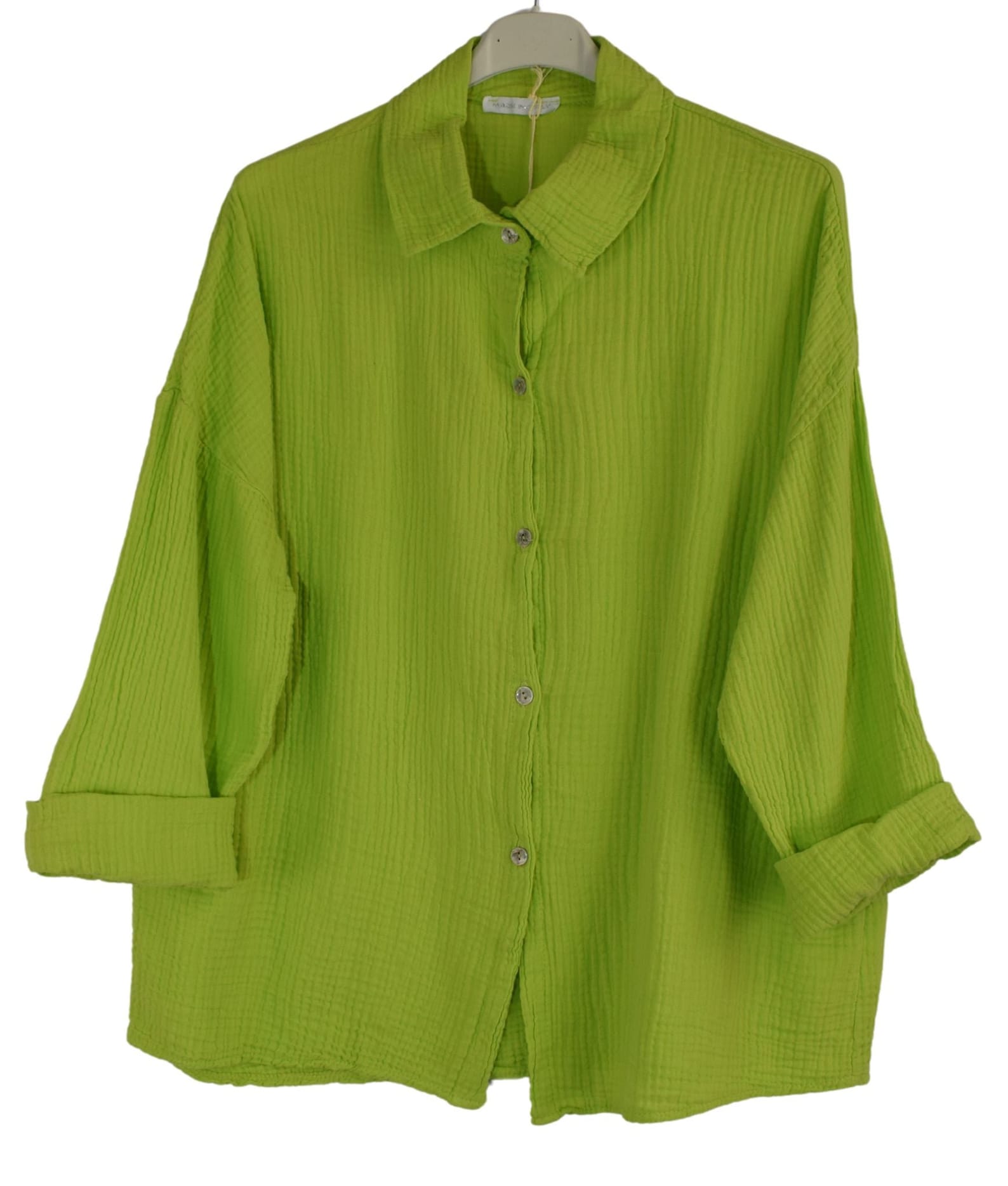 Plus Size Waffle Knit Button Up Collared Neck Shirt main image 0