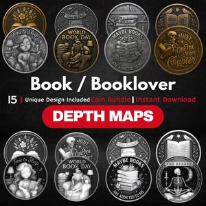 Book Lover Decoder-Karte Bundle: 3D-Tiefenkarten mit Lasergravur