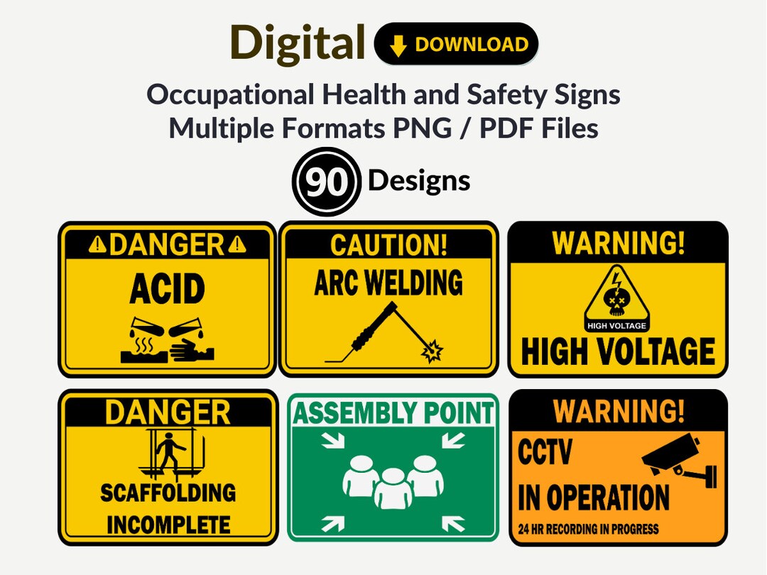 Occupational Health and Safety Signs PDF Warning Signs Safety Signage