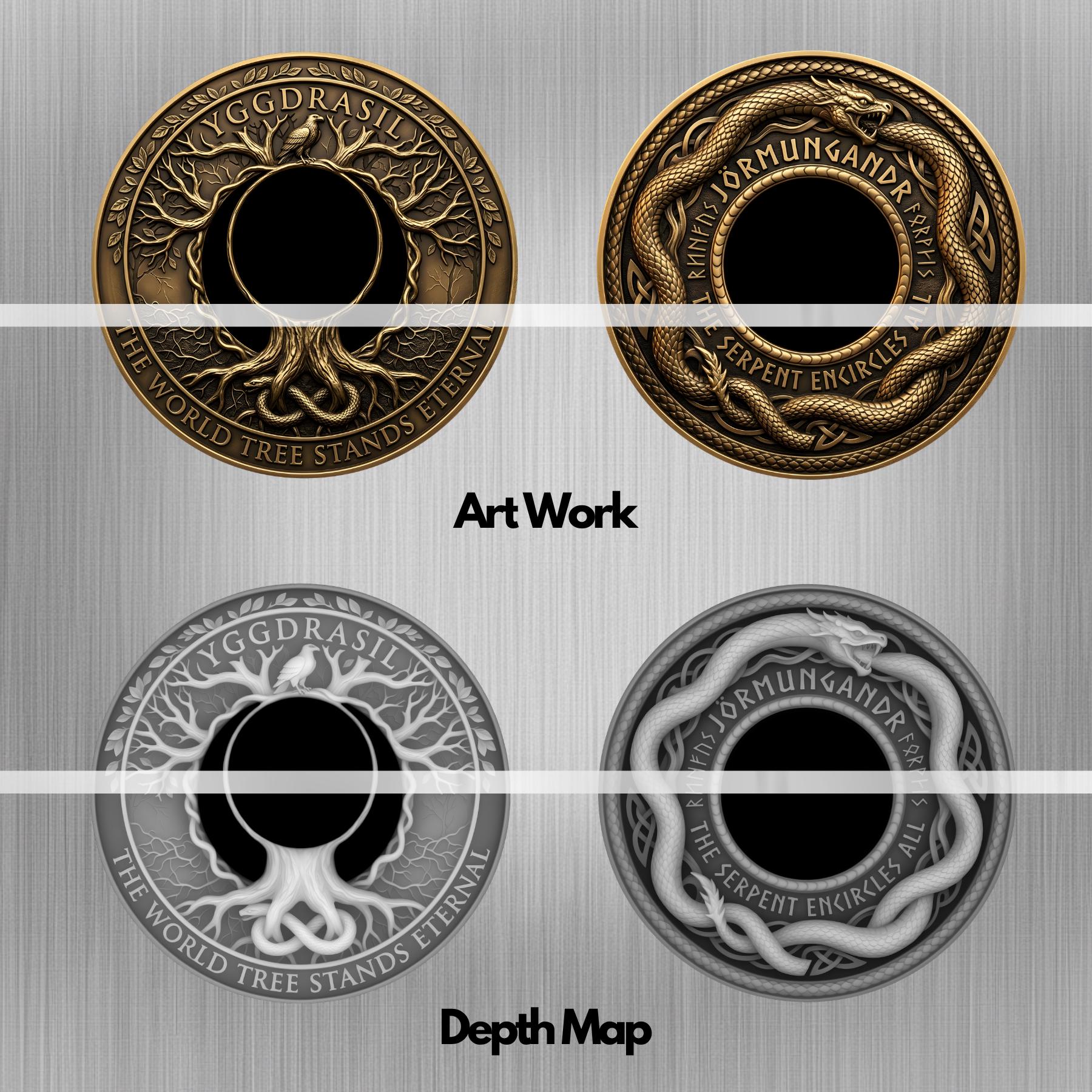 Viking Coin Frame Depth Map Bundle: 3D Embossing Depth Maps for Laser ...