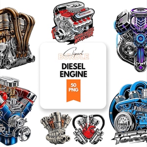 Car Engine Clipart PNG Bundle Automotive Engine Car Engine Motor PNG Car Guy Sublimation Design Retro Car Engine Hot Rod & Muscle Car Engine