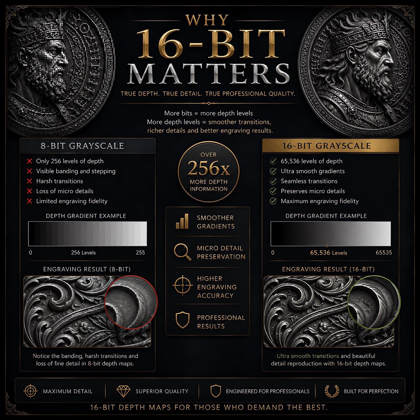 Coin Frame Depth Map Bundle: 3D Embossing Depth Maps for Laser ...