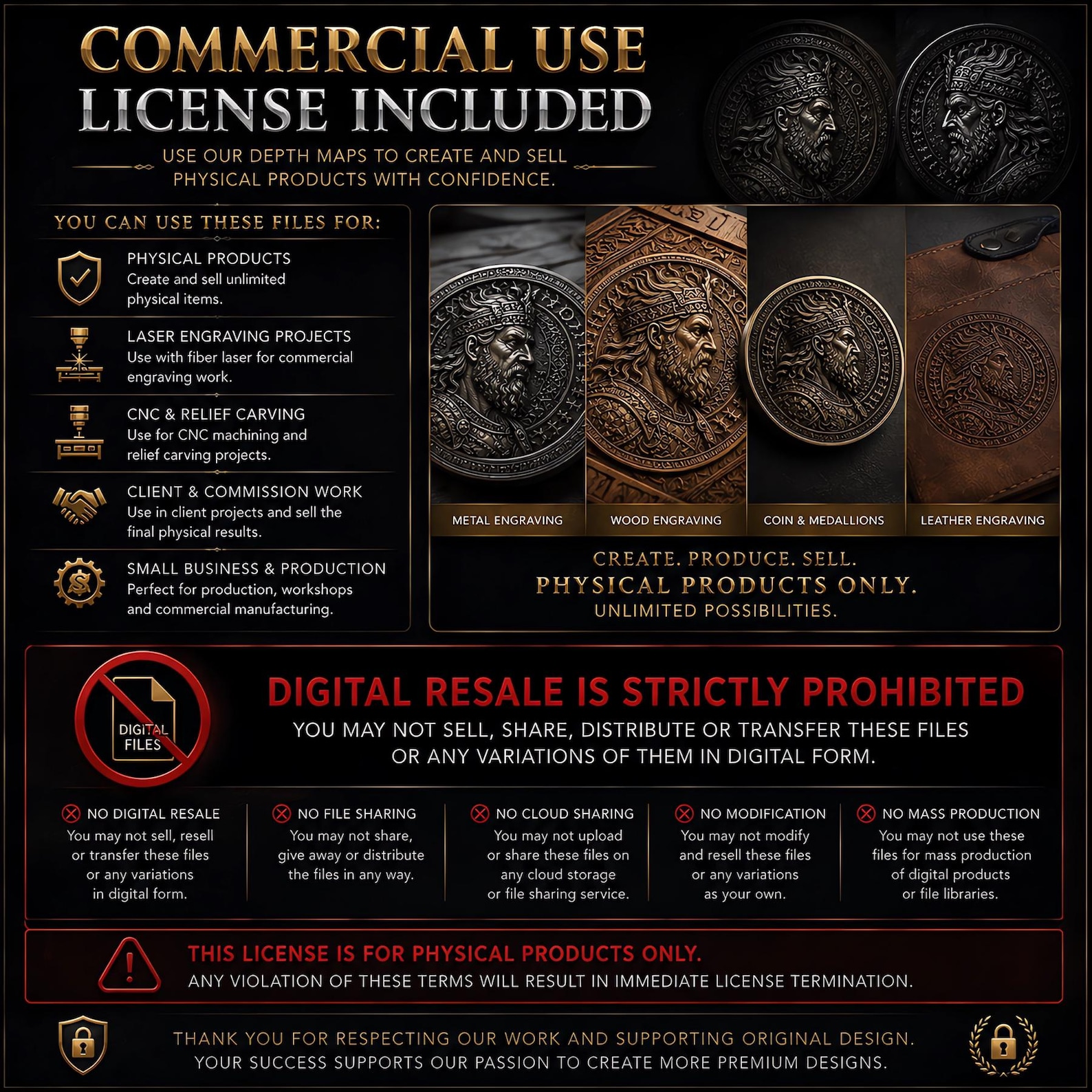 Coin Frame Depth Map Bundle: 3D Embossing Depth Maps for Laser ...