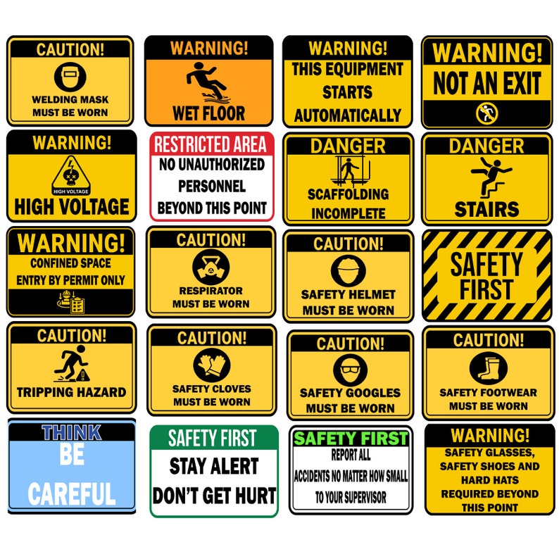 Occupational Health and Safety Signs PDF Warning Signs Safety Signage