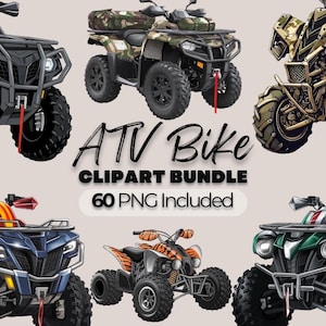 Ensemble de cliparts tout-terrain PNG 4 roues sublimation design tout-terrain sublimation PNG Clipart camouflage VTT quad terrain VTT vélo 4 x 4 png