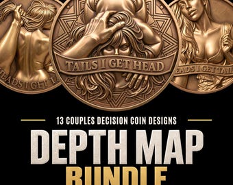 Adult Couples Decision Coin Depth Map Bundle: 3D Embossing Depth Maps for Laser Engraving