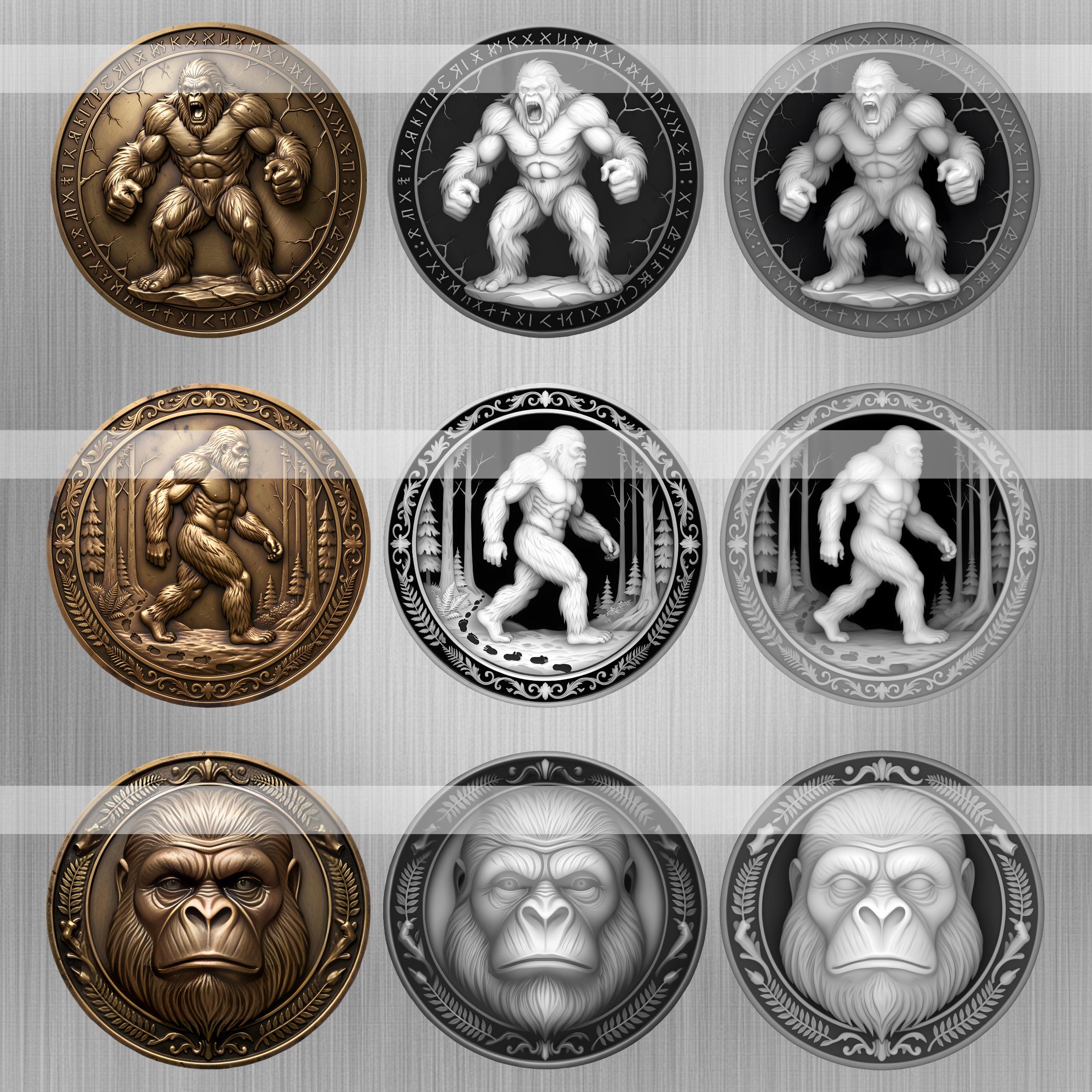 Bigfoot Coin Depth Map Bundle: 3D Embossing Depth Maps for Laser ...