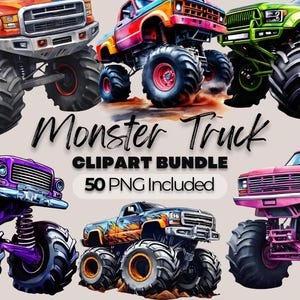 Monstertruck PNG Offrod Extremfahrzeug Sublimationspaket PNG Kommerziell Robuste Kinder Spaß Druckbare Kunst Abenteuer Designs Digitaler Download