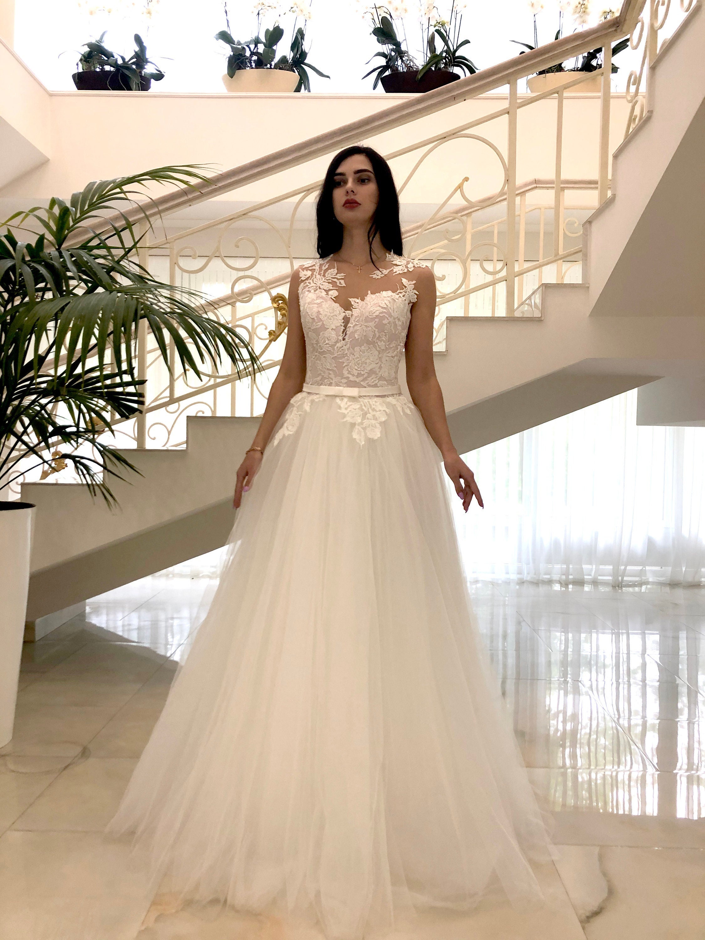 XXN-12#Wedding dress Full sleeve Embroidered Lace Net Ball Gown Wholesale  New In Cheap Items With Free Shipping Custom Plus Size