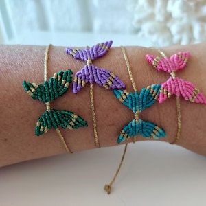 Macrame Butterfly Bracelet, Adjustable Colorful Friendship Wristband, Handwoven Butterfly Jewelry, Bracelets For Girl