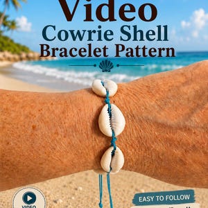 Modèle de bracelet en coquillages cauris à télécharger en vidéo, bracelet bohème de plage à faire soi-même