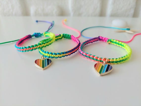 KIT Micro Macrame Rainbow Bracelet Pride Bracelet Friendship Bracelet Key  Worker Bracelet Materials 