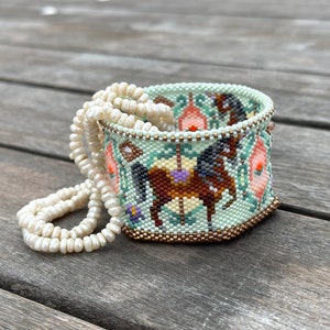 Beaded Carousel Box, Beaded 3D Carousel Tealight Holder, Carousel Trinket Box, Step-by-Step Tutorial, Miyuki Delica 11/0 Beads image 4