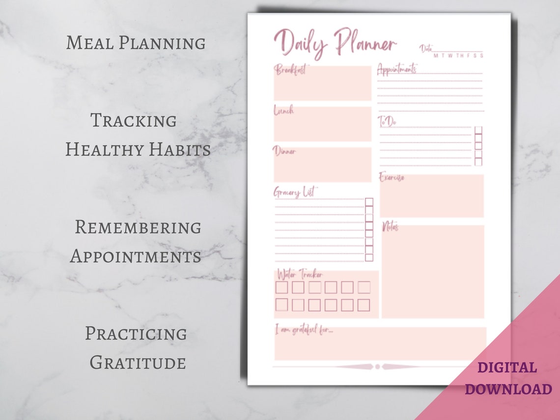 Printable Daily Planner Gratitude Practice Printable PDF - Etsy
