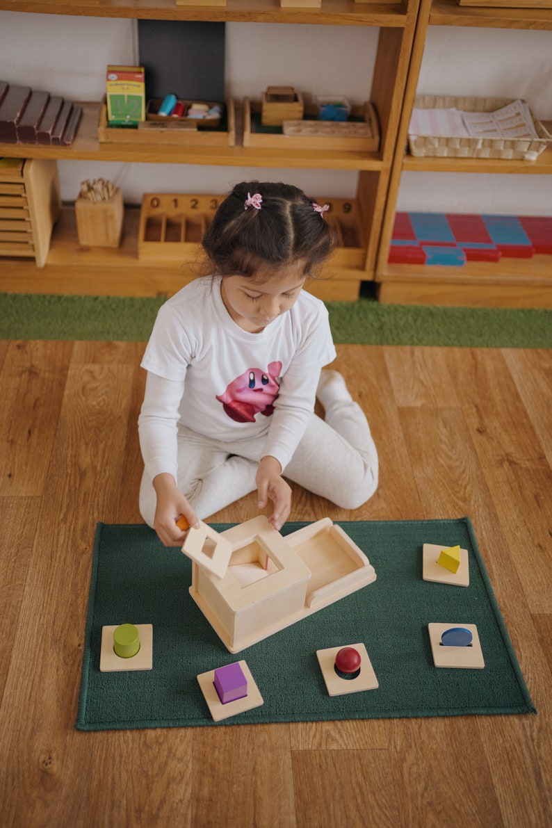 Montessori Object Permanence Box And Rainbow Stacker Toy Gift Set Wooden For Toddlers, Ball