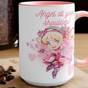 Pink Mercy-mok, Overwatch 2, Chibi Mercy, Gamergirl, Animegirl