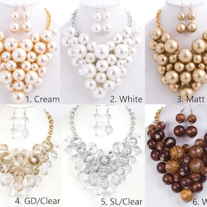 Chunky Pearl Necklace and Earring Set