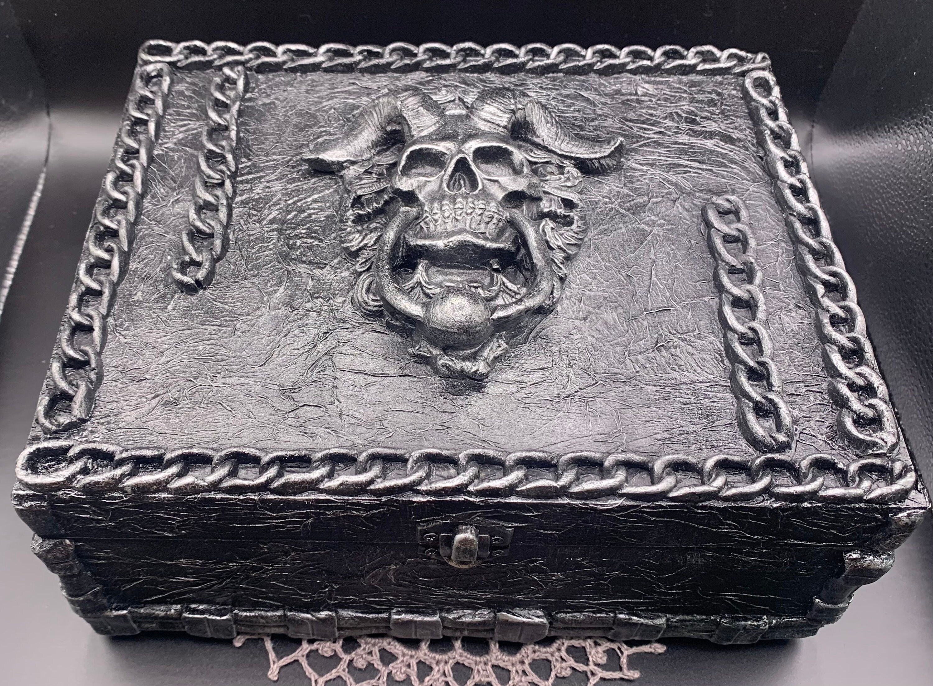 Demon Box Devil Box Black Silver Box Gothic Box Etsy UK