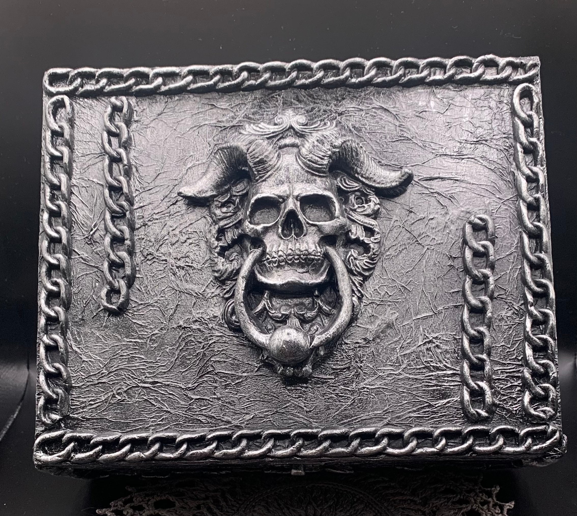 Demon Box Devil Box Black Silver Box Gothic Box Etsy UK