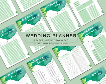 Wedding Planner printable | digital wedding planner | printable Wedding planner | Wedding Planner template | Wedding Planner Canva template
