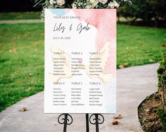 Wedding seating chart template | Wedding seating chart | Wedding seating chart board | Wedding seating chart cards | Seating chart wedding