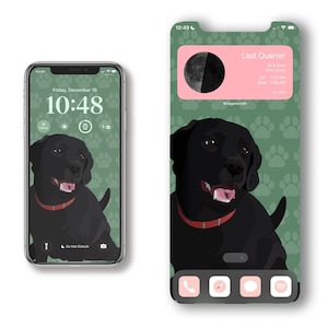 Black Lab Cellphone Wallpaper Background. Digital Download Labrador Retriever iPhone Lockscreen. Dog Pet Puppy Mobile Art Smartphone