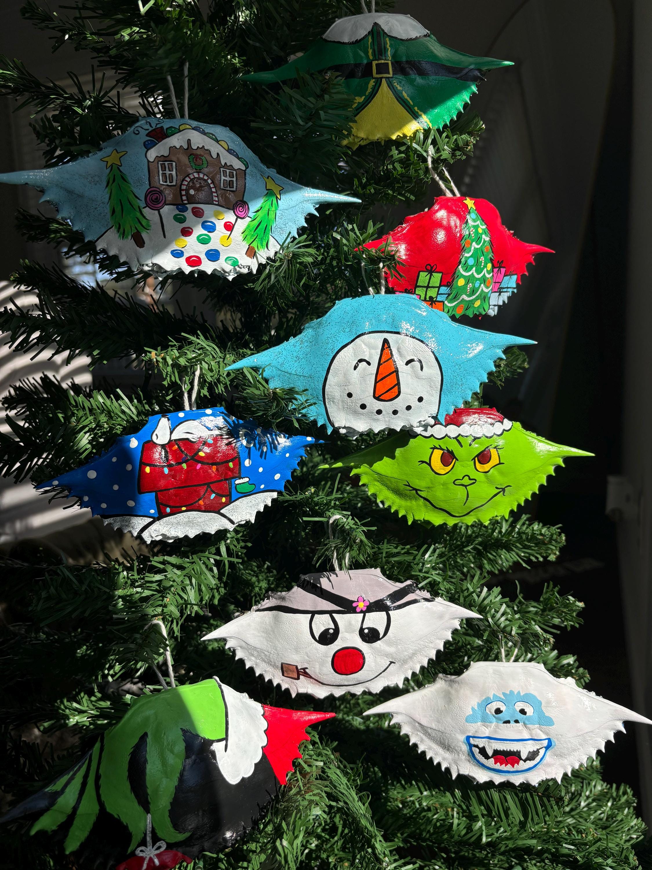 Hand Painted Crab Shell Ornaments