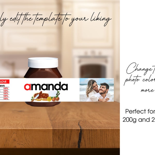 Easily Customizable Nutella Label Template