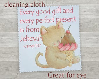 Set of 5 - Encouraging Cleaning Cloths with Orange Cat with Scriptures
