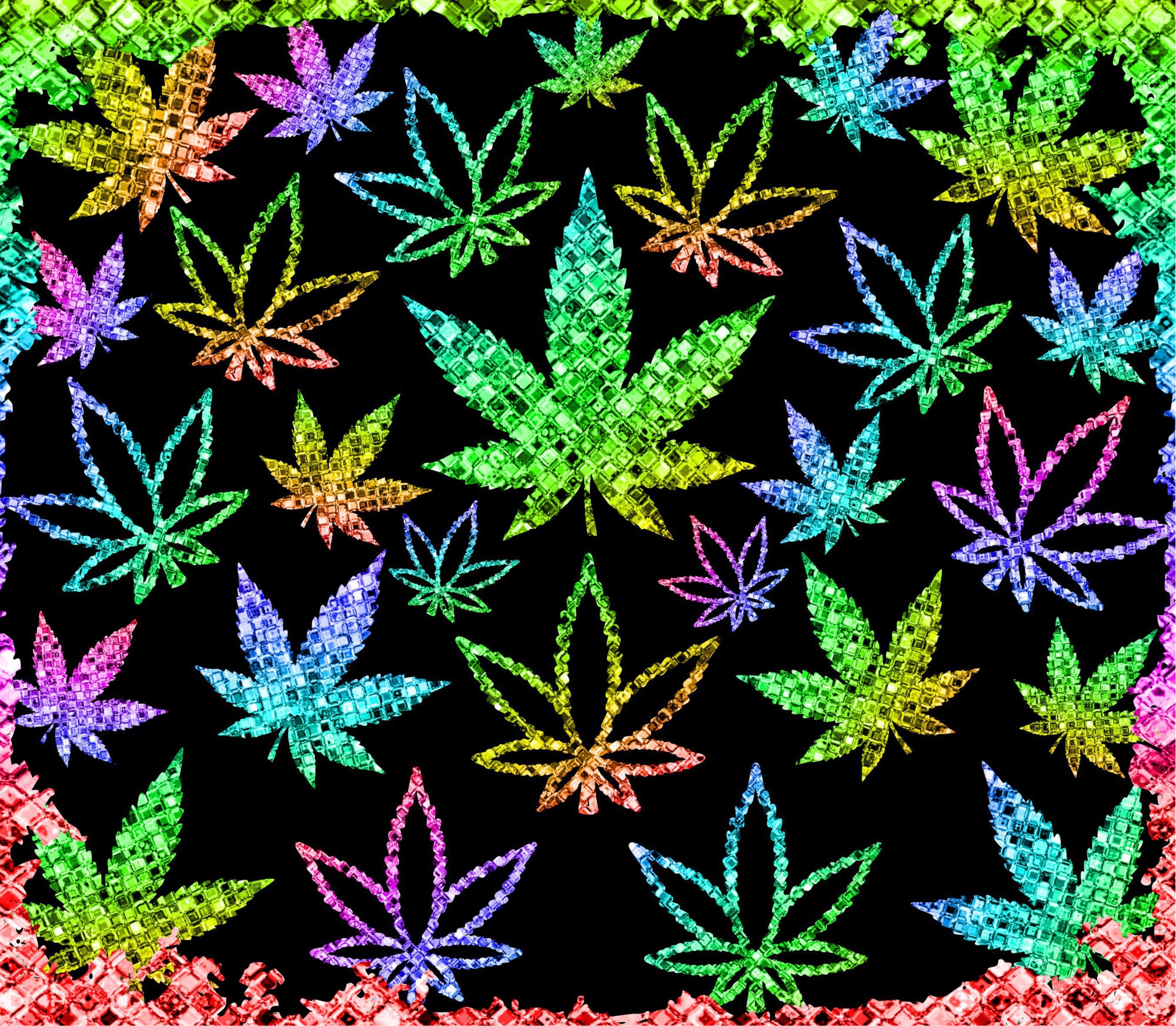 Glitter Marijuana Leaf Tumbler Wrap DIGITAL Etsy