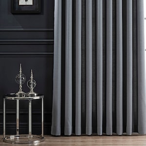 Cortinas drapeadas plisadas con ojales y bolsillo para barra de chenilla natural para sala de estar, 31 opciones de color, paneles de tela para cortinas de ventana de comedor