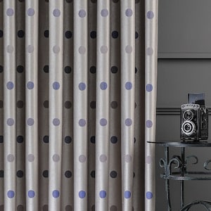 Custom Size Modern Polka Dots Pattern Curtains, Luxury Home Decor Drapery Panel for Bedroom, Geometric Window Curtain Panel for Living Room