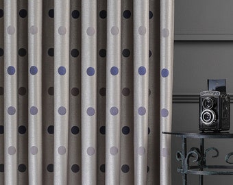 Custom Size Modern Polka Dots Pattern Curtains, Luxury Home Decor Drapery Panel for Bedroom, Geometric Window Curtain Panel for Living Room