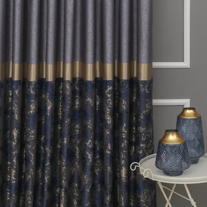 Gold Striped Luxury Design Window Curtain Panel Color - Etsy
