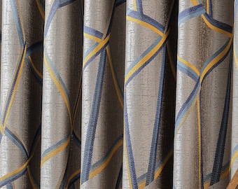 Cortinas coloridas de lujo con diseño contemporáneo y tamaño personalizado, para decoración del hogar, para sala de estar, modernas cortinas azules para dormitorio.