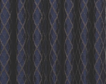 Custom Navy Blue Home Decor Curtains, Blackout and Color Options, Geometric Luxury Curtains for Living Room, Modern Bedroom Window Curtains