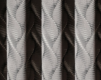 Custom Size Luxury Geometric Pattern Curtains, Gray Blue Cream Bronze Color Options, Made to Measure Curtains, Living Room Drapery Panel