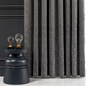 Custom Curtains for Window, Natural Living Room Fabric Panels, Rod Pocket Gold Gray Pleated Curtains for Home Decoration, Housewarming Gift