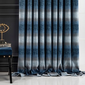 Multi Colored Striped Living Room Curtains, Modern Design Drapery Panels for Window, Decorative Home Decor Bedroom Curtains, Gift for Her