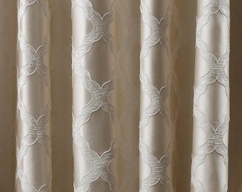 Custom Size Luxury Home Decor Curtains, Blackout and Color Options, Cream Window Curtain Panel for Living Room, Modern Bedroom Drapery Panel