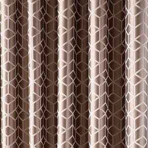 Custom Geometric Luxury Curtains, Contemporary Designer Curtains for Living Room, Blackout and Color Options, Window Drapes for Bedroom