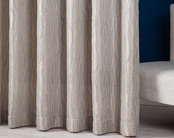 Custom Luxury Home Decor Curtains, Off White Ivory Curtains for Living Room, Blackout and Color Options, Linen Natural Farmhouse Curtains