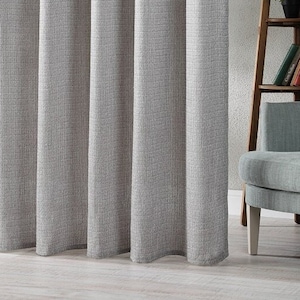 Custom Jacquard Linen Home Decor Curtains, French Pinch Pleat Drapes for Bedroom, Modern Living Room Curtains, Blackout and Color Options