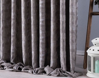 Custom Made Luxury Home Decor Curtains, Modern Window Curtain Panel for Living Room, Blackout and 13 Color Options, Gray Drapes for Bedroom